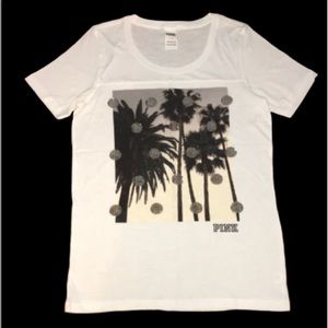 PINK Victoria’s Secret Sequin Palm Tree Tee L
